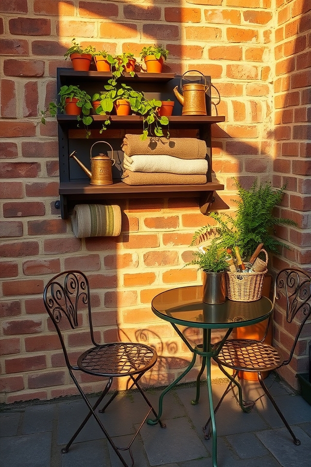 vertical storage for courtyards