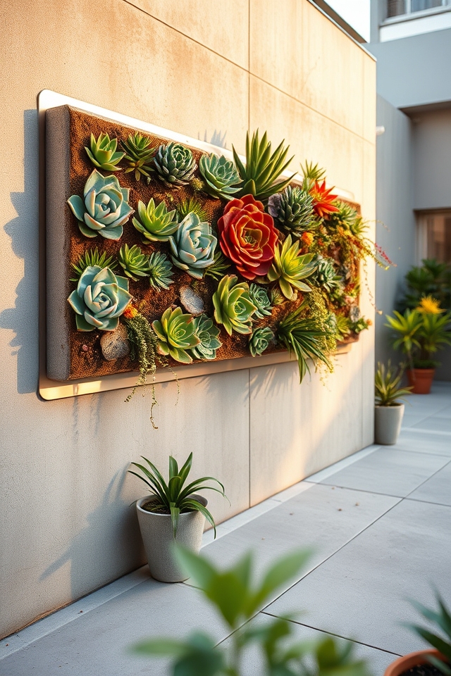 vertical succulent wall displays