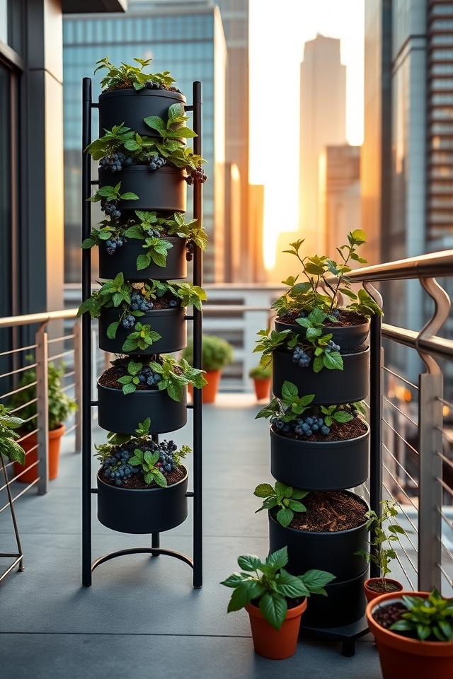 vertical urban blueberry towers