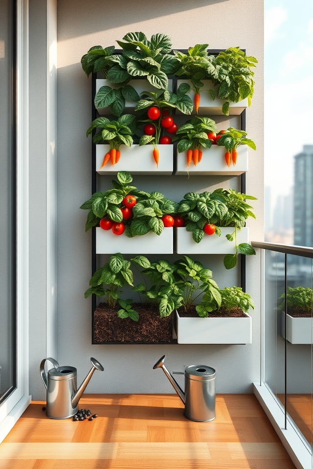 vertical wall veggie growing