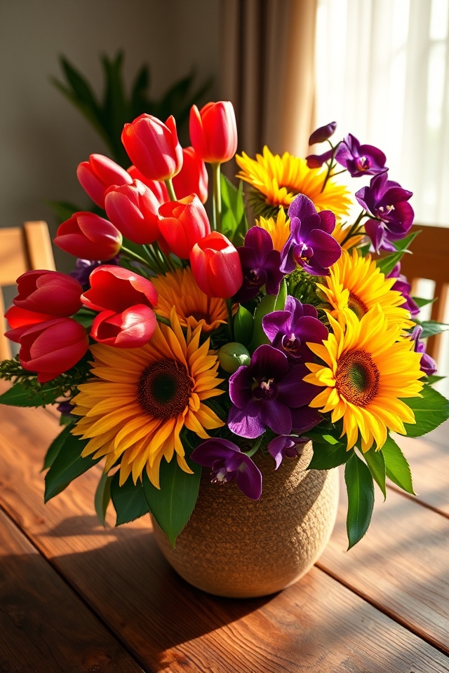 vibrant bold floral arrangements