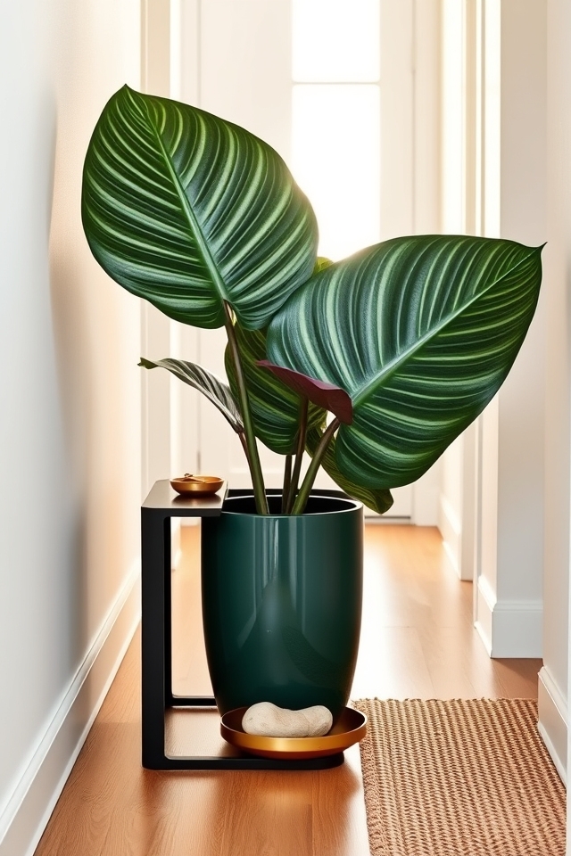 vibrant calathea for entryways