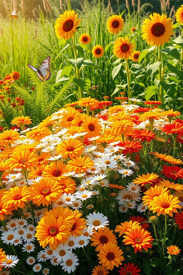 vibrant diverse flower gardens