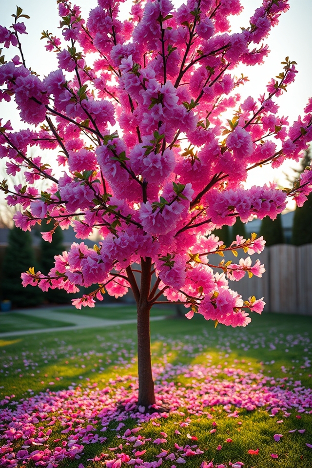 vibrant early redbud blooms