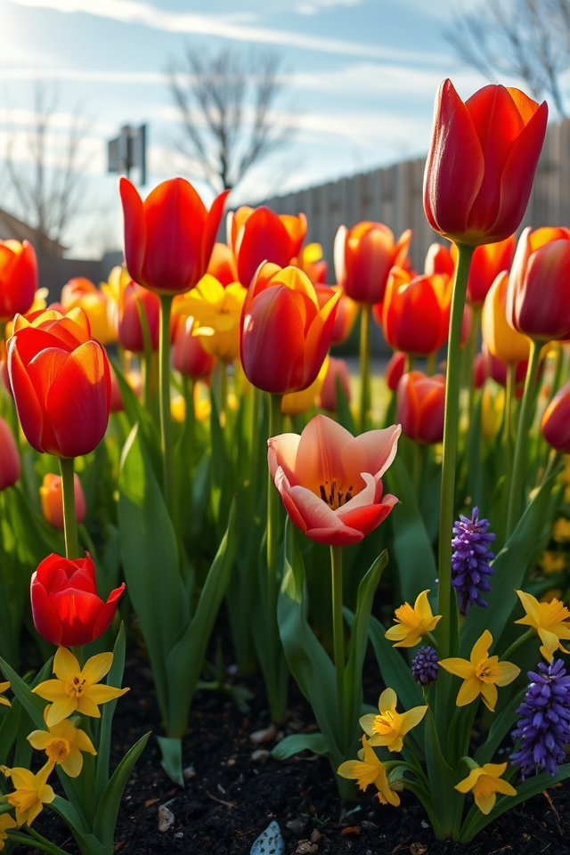 vibrant elegant spring tulips