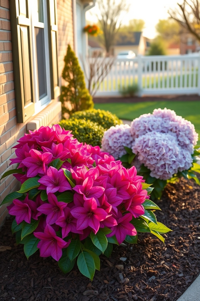 vibrant flowering bushes accents
