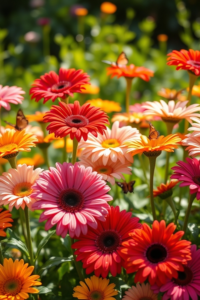 vibrant flowers attracting pollinators