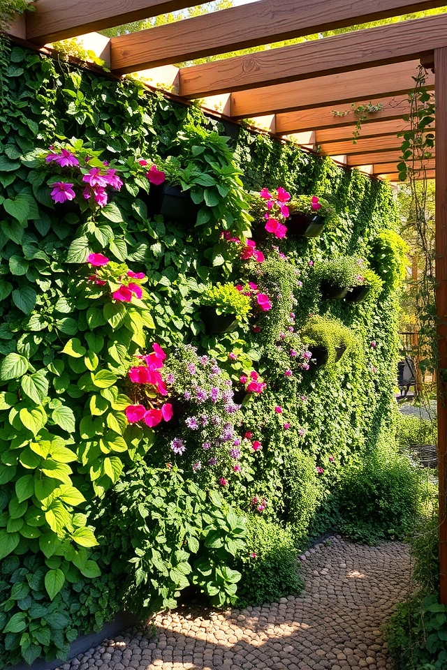 vibrant green wall gardens