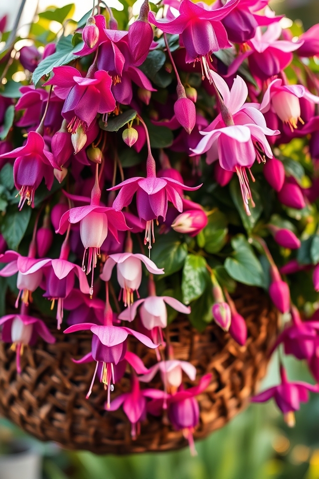 vibrant hanging basket blooms