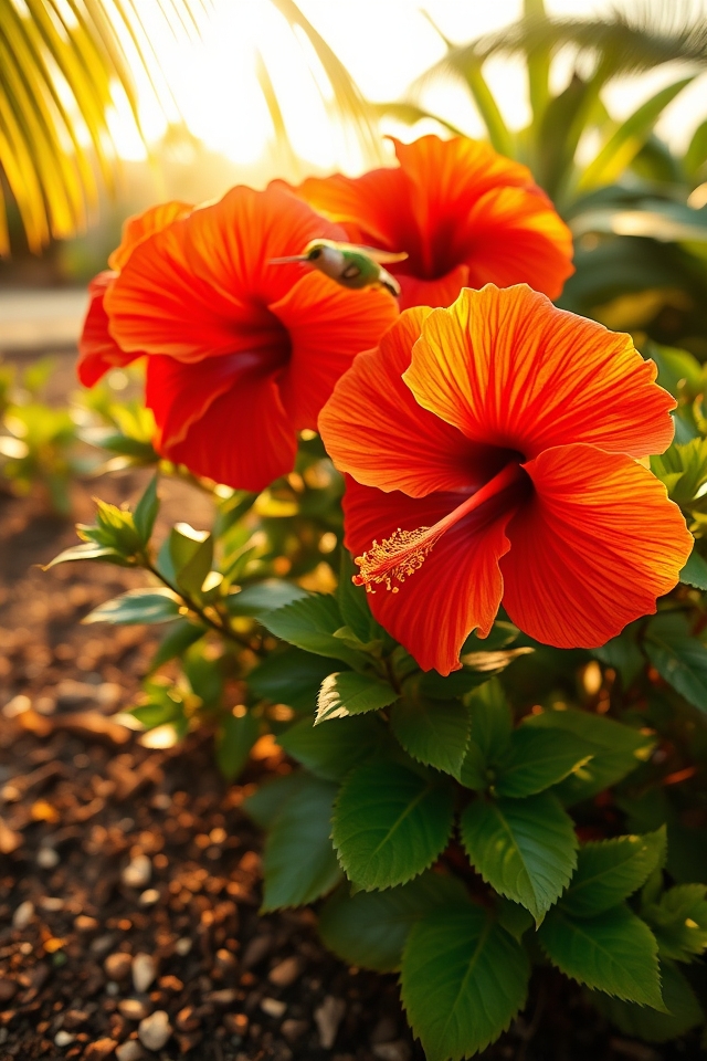 vibrant hibiscus tropical blooms