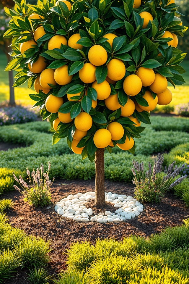 vibrant lemon tree centerpiece