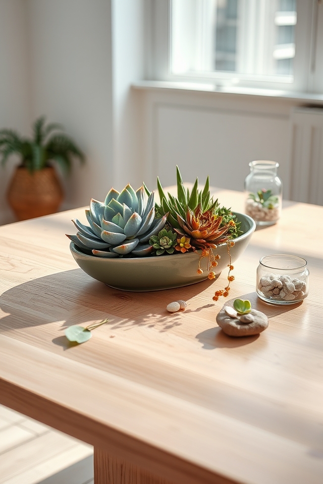 vibrant low maintenance succulent centerpieces