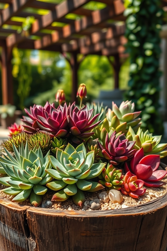 vibrant low maintenance succulent display
