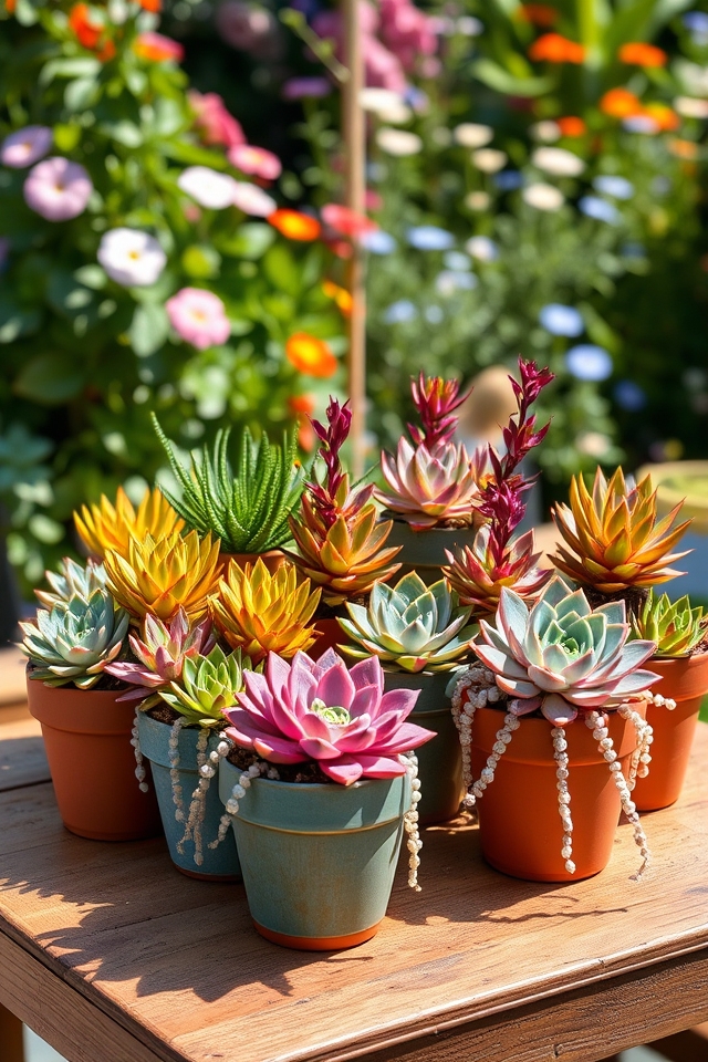 vibrant low maintenance succulent displays