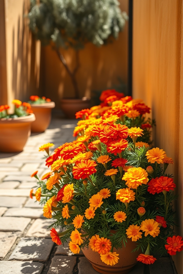 vibrant marigolds deter pests