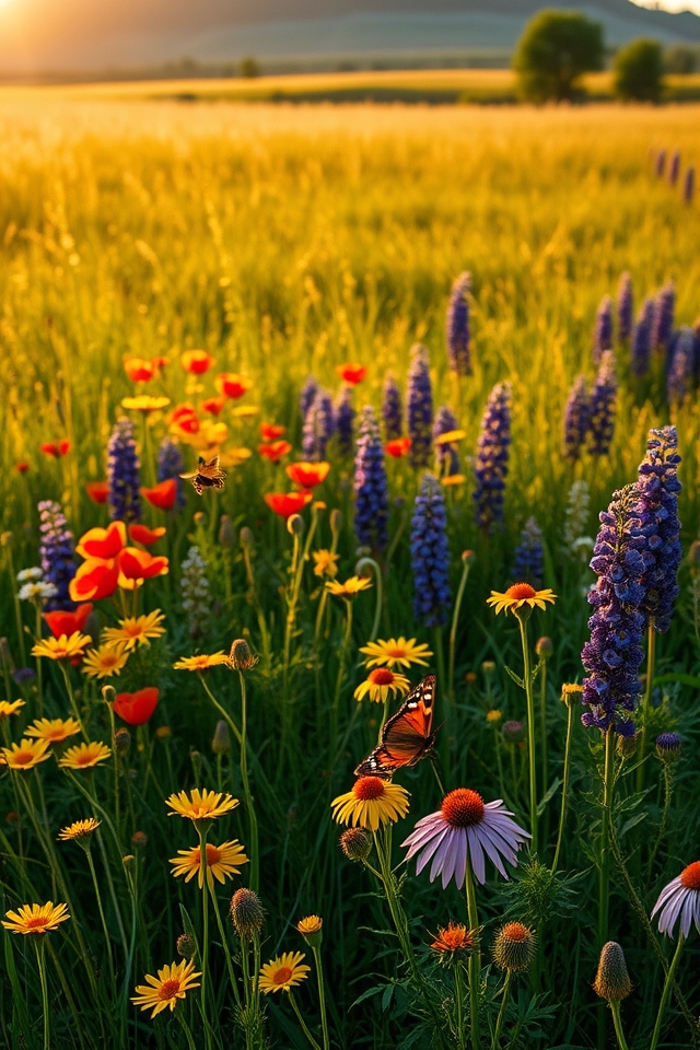 vibrant native wildflower meadow