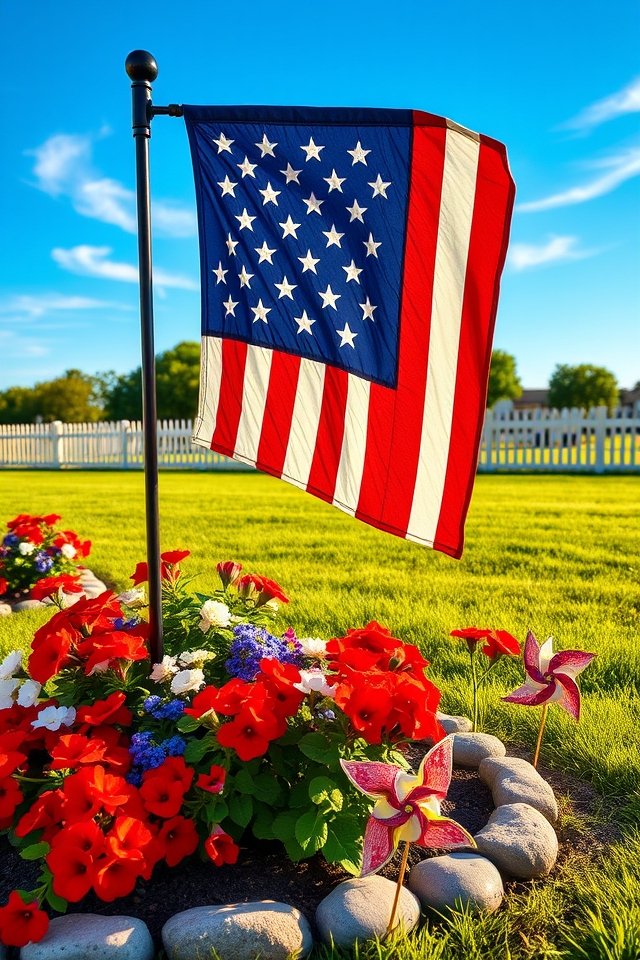vibrant patriotic garden flags