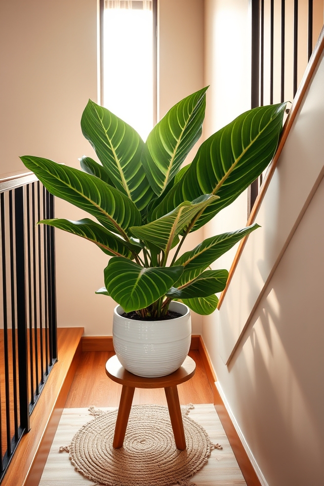 vibrant patterned foliage indoors