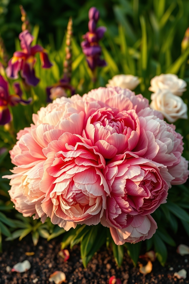 vibrant peony garden display