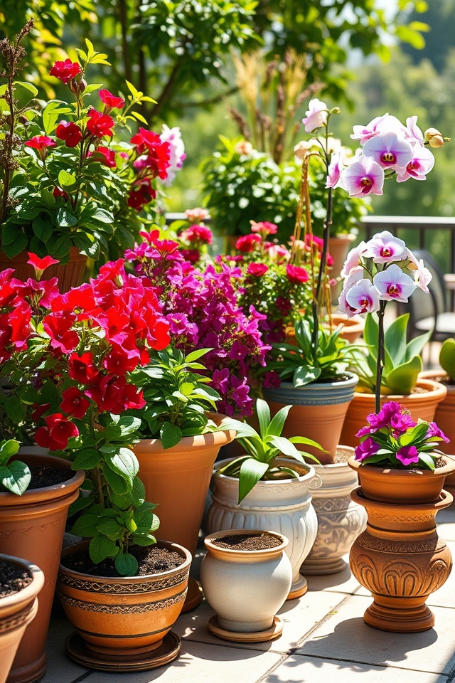 vibrant potted plants enhance ambiance