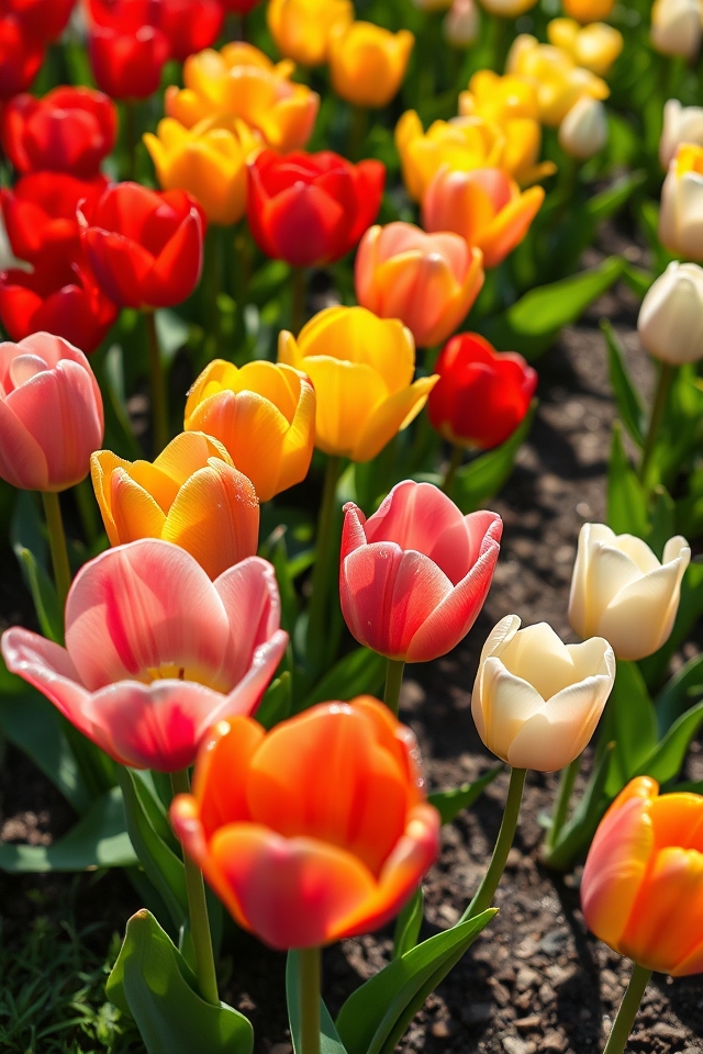 vibrant spring garden blooms