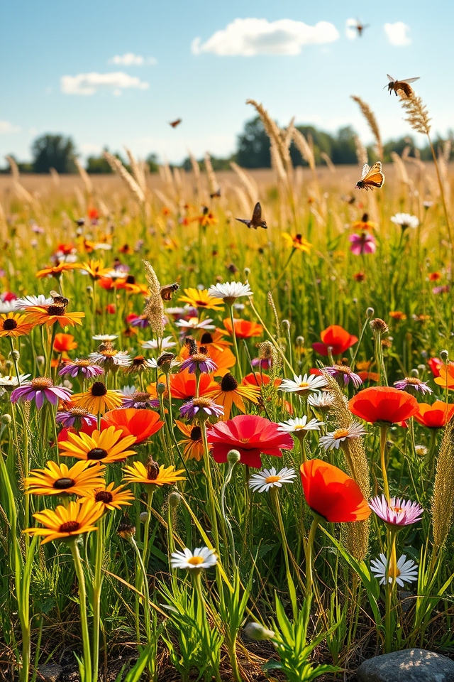 vibrant sunny wildflower meadow