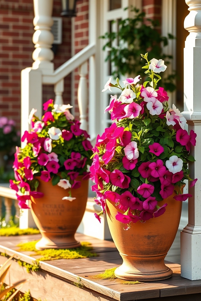 vibrant trailing petunia blooms