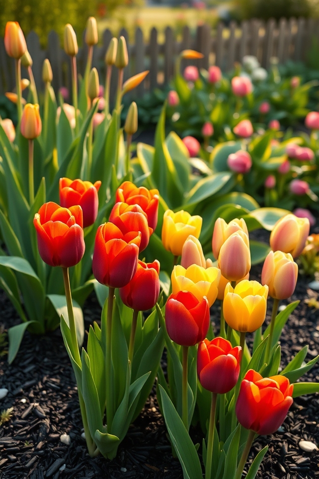 vibrant tulip perennial pairings