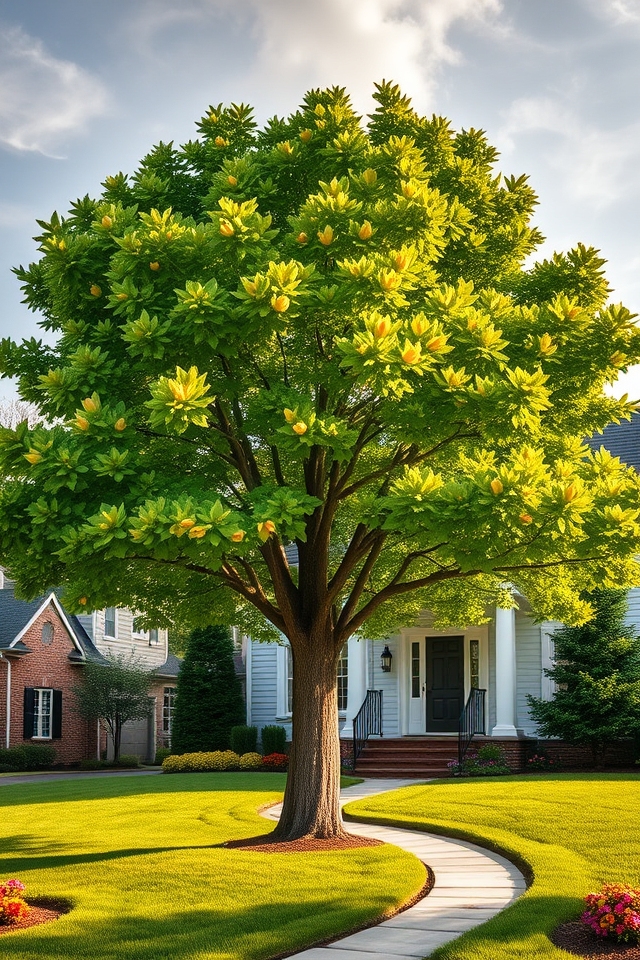 vibrant tulip shaped tree blooms