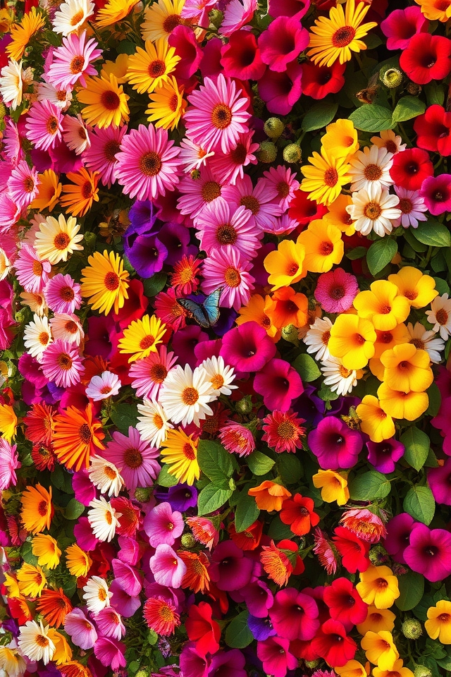 vibrant vertical flower garden