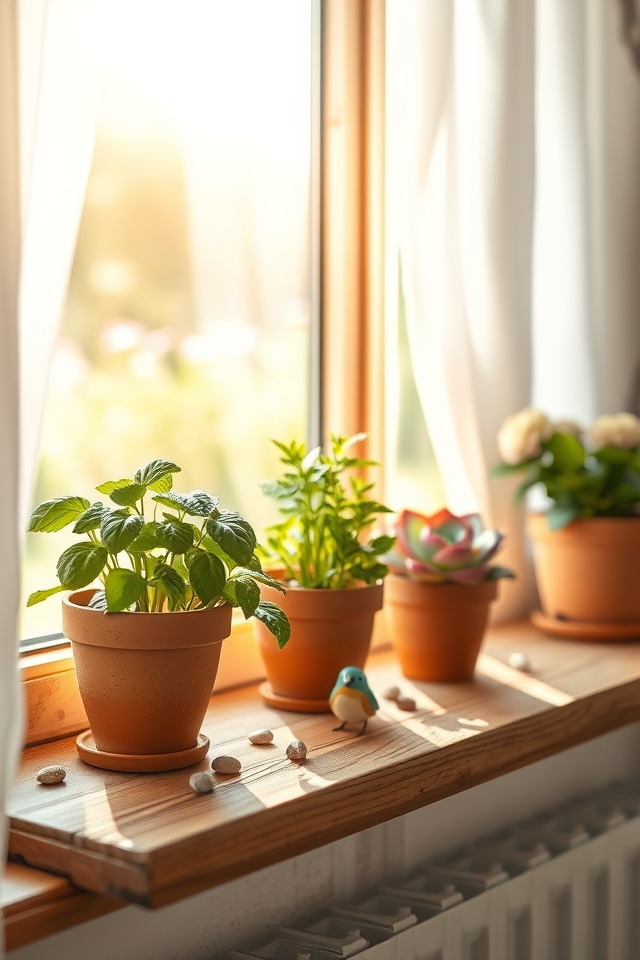 vibrant windowsill mini garden