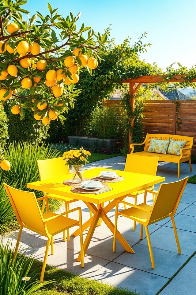 vibrant yellow garden furniture