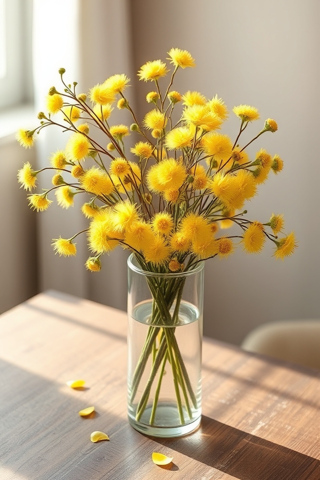 vibrant yellow mimosa display