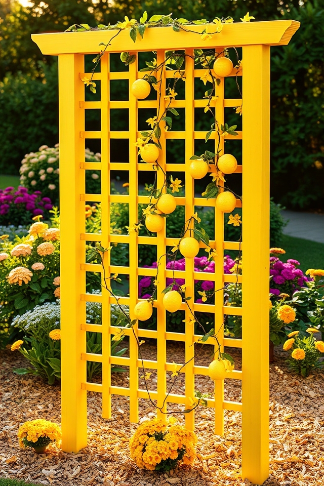 vibrant yellow themed trellis