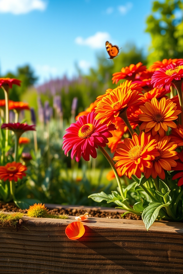 vibrant zinnia drink toppers