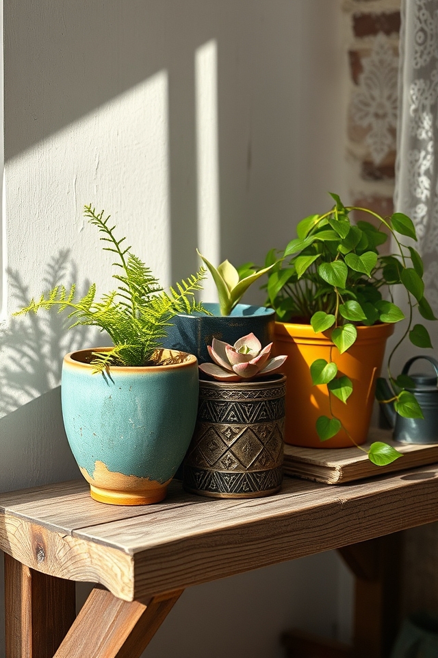 vintage pots for retro