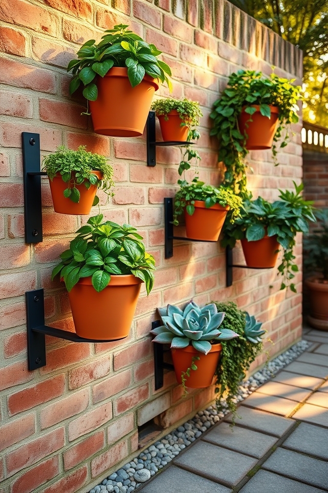 wall mounted terracotta garden pots