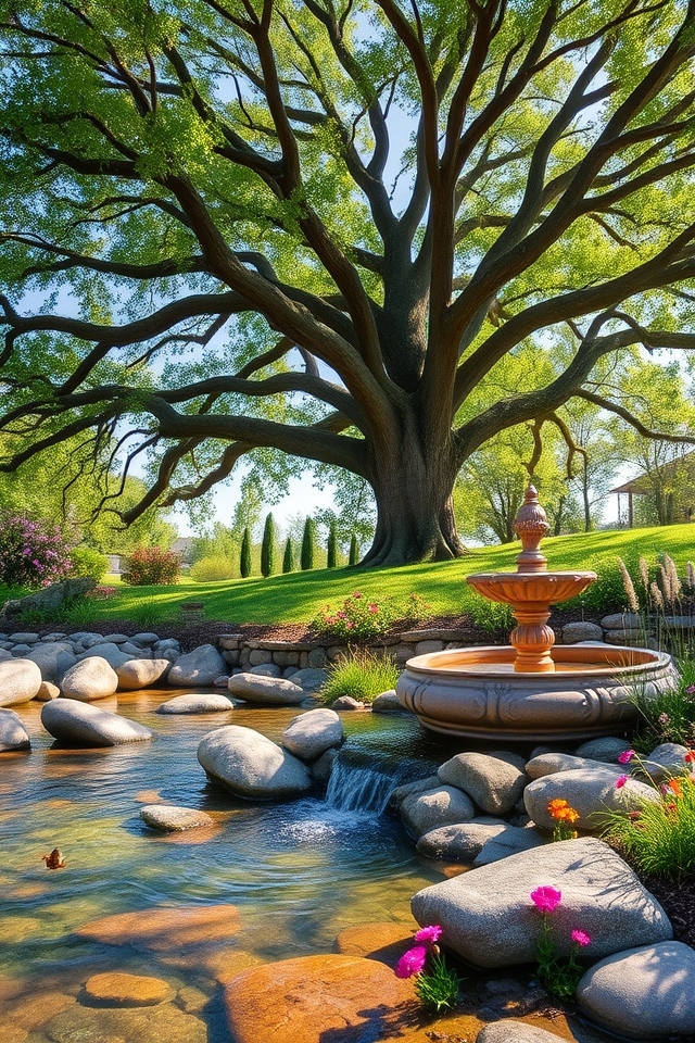 water feature enhances tranquility