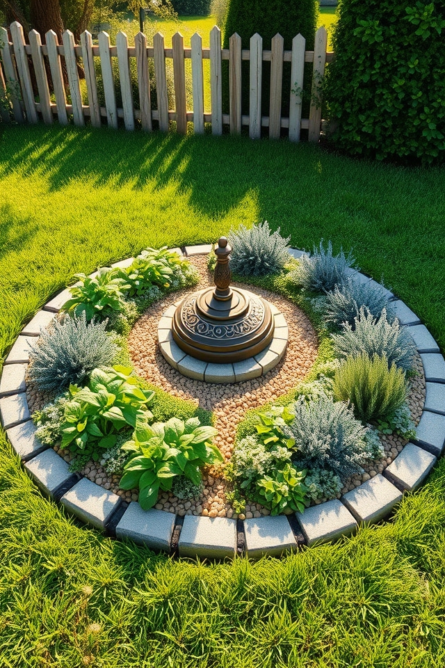 whimsical circular herb design