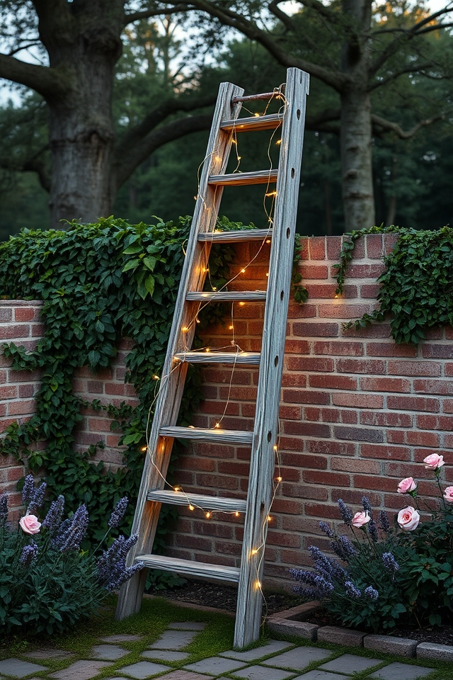 whimsical fairy light ladder