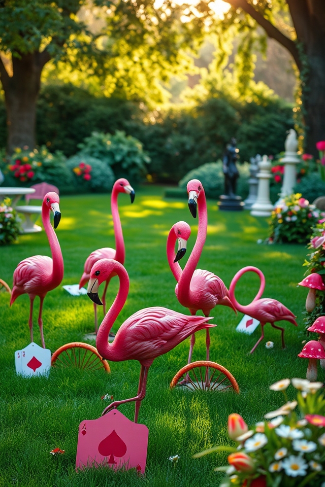 whimsical flamingo croquet wonderland