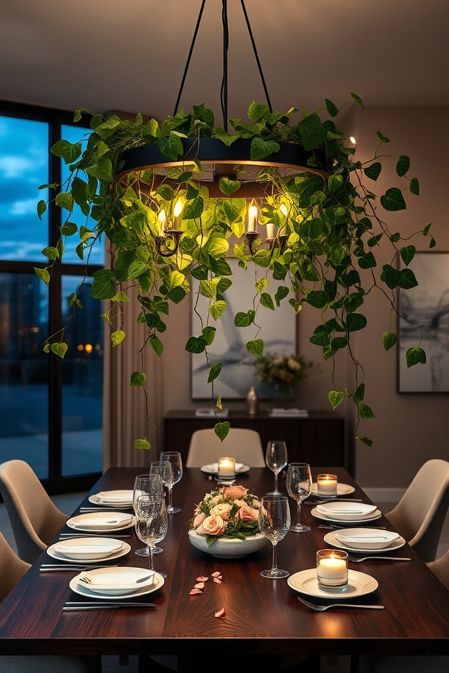 whimsical hanging ivy accents
