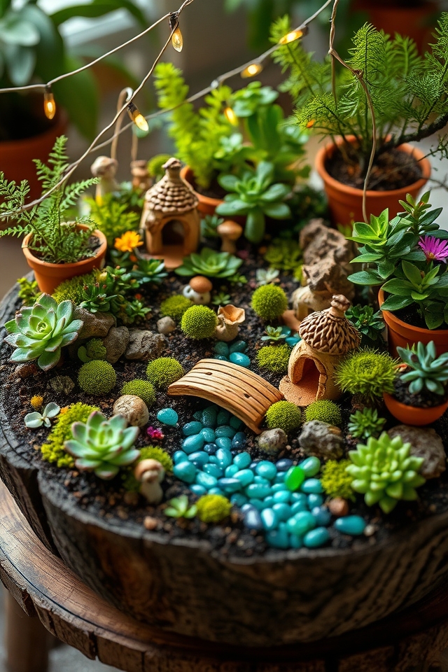 whimsical indoor miniature garden