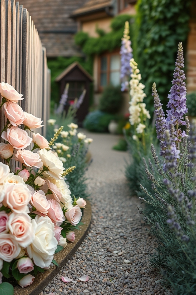 whimsical pastel cottage border