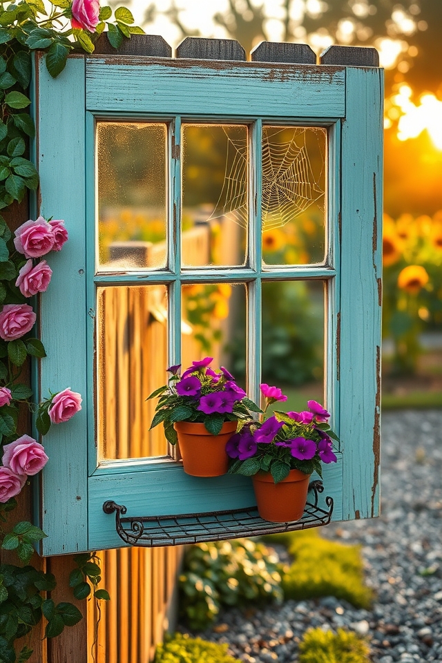whimsical repurposed garden frames