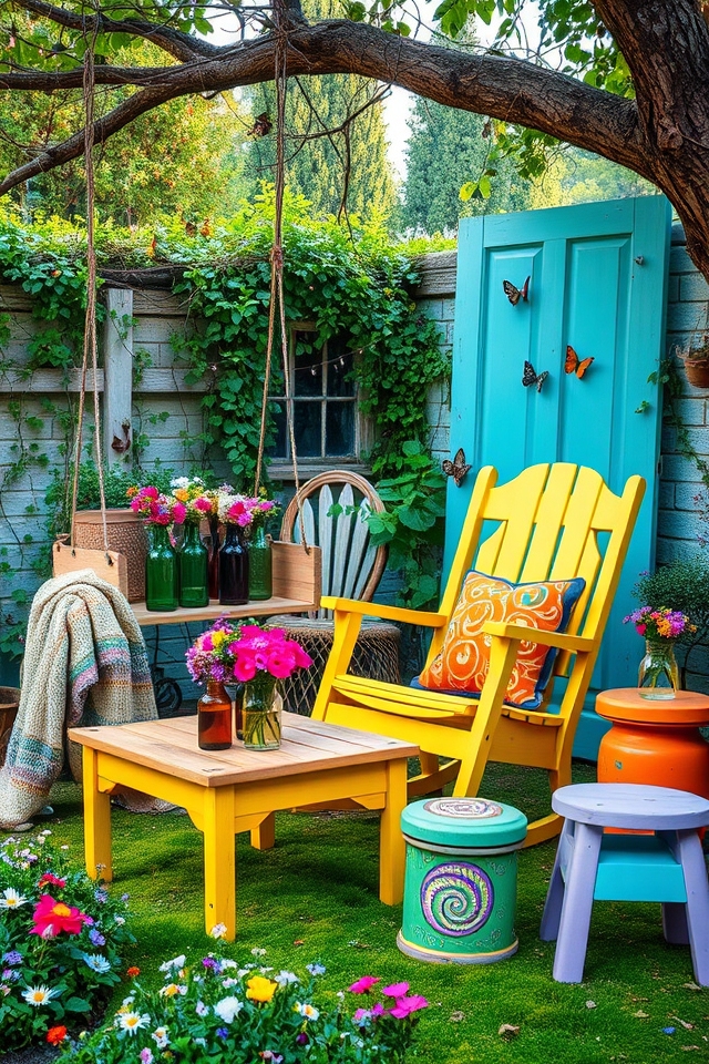 whimsical upcycled garden decor