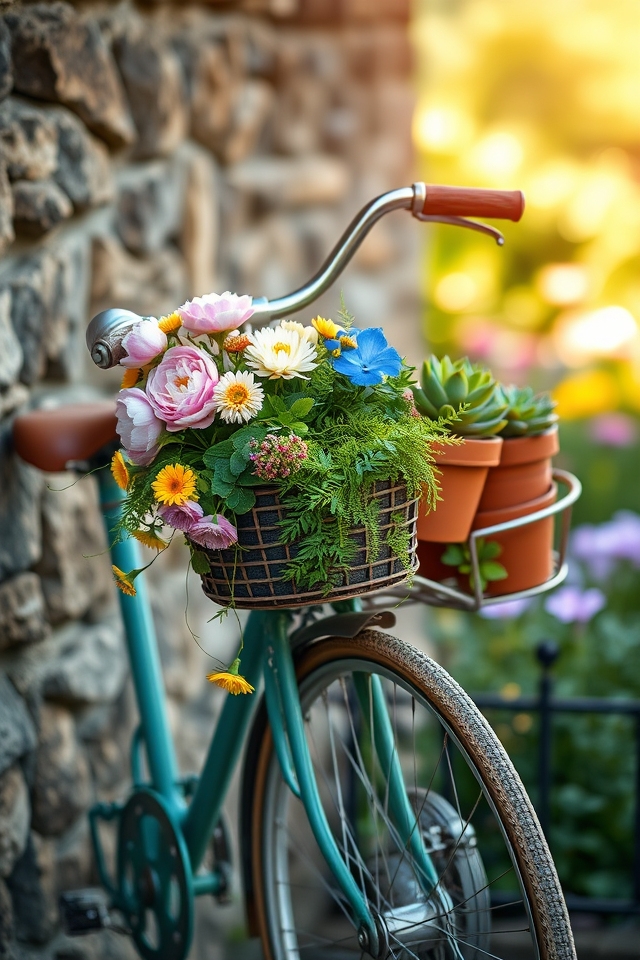 whimsical vintage bicycle planter
