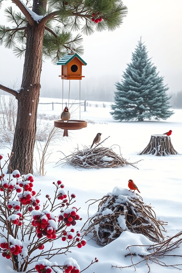 winter wildlife garden habitat