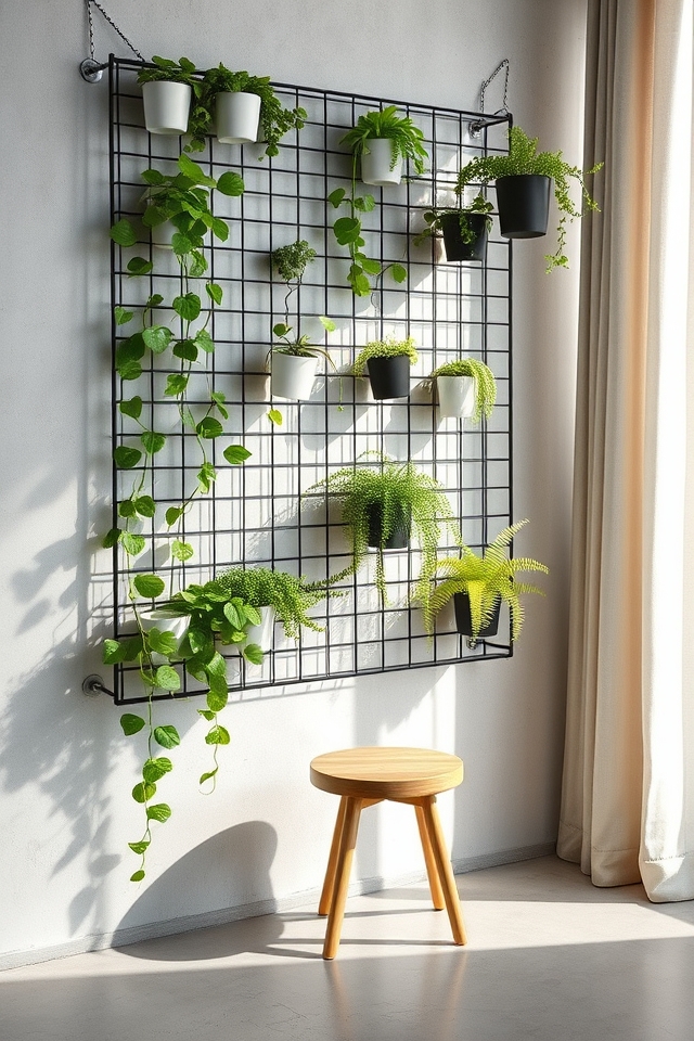 wire grid vertical greenery