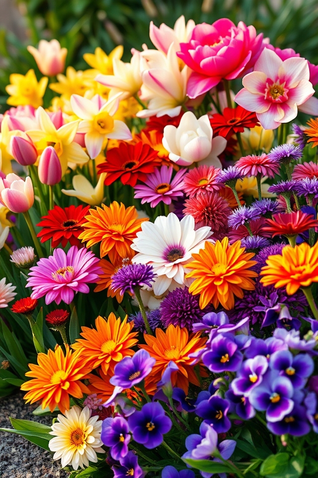 year round vibrant flower garden